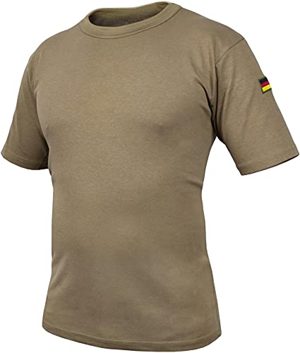 Bundeswehr Tropen T-Shirt BW Tropenhemd Unterhemd mit Deutschlandfahnen nach TL BDU Tactical Kurzarm Kampfshirt - OHNE Brustpatch Farbe BW-Khaki Größe 5XL von normani