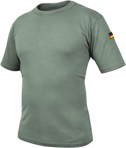 Bundeswehr Tropen T-Shirt BW Tropenhemd Unterhemd mit Deutschlandfahnen nach TL BDU Tactical Kurzarm Kampfshirt - OHNE Brustpatch Farbe Grau Größe M von normani