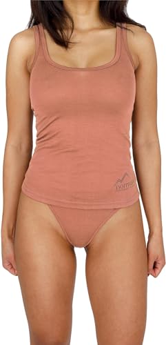 Damen Merino Tanktop Ärmelloses Shirt Unterhemd Unterwäsche aus 100% Bio-Merinowolle - Tiefer Rundausschnitt - Atmungsaktives Sportunterteil Farbe Rosa Größe S von normani
