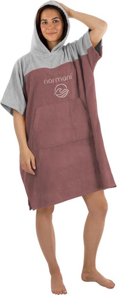 normani Badeponcho Damen Surfer Poncho Kuta, Bio-Baumwolle, Kapuze, Schlupf, Badeponcho aus 100 % saugstarker Bio-Baumwolle von normani