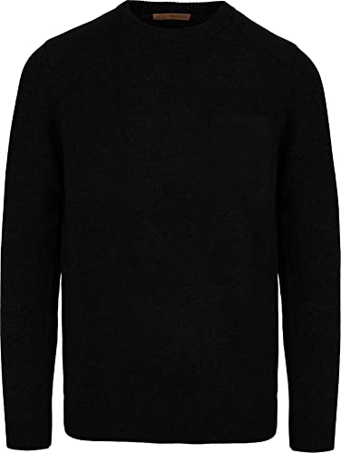 Herren Merino Premium Pullover Winterpullover Strickpullover Outdoor Langarm-Shirt aus 100% zertifizierter RWS Merinowolle - Rundhalspullover Farbe Schwarz Größe XXL von normani
