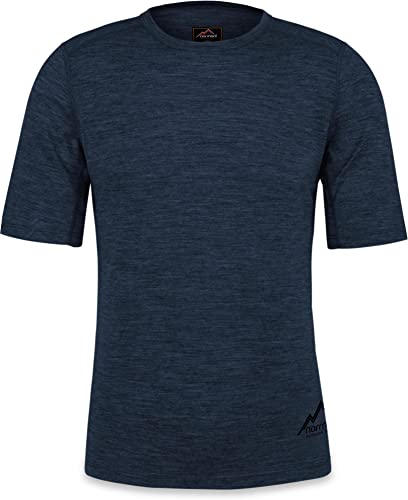 Herren Merino T-Shirt Short Sleeve Kurzarm Oberteil Funktionsoberteil 100% Merinowolle Thermounterwäsche Baselayer Farbe Navy Größe S/48 von normani