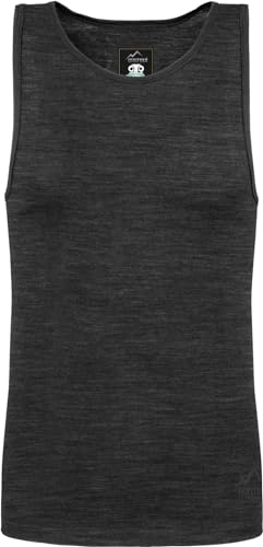 Herren Merino Unterhemd Trägerhemd Funktionsshirt 100% Merinowolle Tanktop 200 g/m² Outdoor Shirt Farbe Anthrazit Größe L/52 von normani