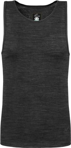 Herren Merino Unterhemd Trägerhemd Funktionsshirt 100% Merinowolle Tanktop 200 g/m² Outdoor Shirt Farbe Anthrazit Größe S/48 von normani