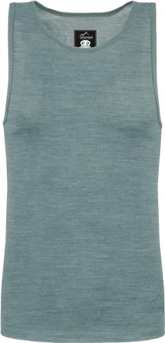 Herren Merino Unterhemd Trägerhemd Funktionsshirt 100% Merinowolle Tanktop 200 g/m² Outdoor Shirt Farbe Blau Größe S/48 von normani