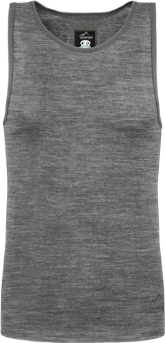 Herren Merino Unterhemd Trägerhemd Funktionsshirt 100% Merinowolle Tanktop 200 g/m² Outdoor Shirt Farbe Grau Größe S/48 von normani