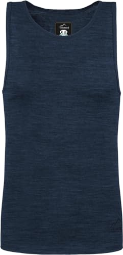 Herren Merino Unterhemd Trägerhemd Funktionsshirt 100% Merinowolle Tanktop 200 g/m² Outdoor Shirt Farbe Navy Größe XXL/56 von normani