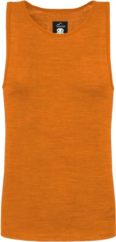 Herren Merino Unterhemd Trägerhemd Funktionsshirt 100% Merinowolle Tanktop 200 g/m² Outdoor Shirt Farbe Orange Größe 3XL/58 von normani