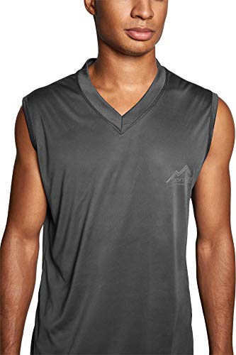 Herren Sport Shirt Fitness Tanktop Unterhemd Muscle-Shirt Ärmellos Trägershirt Trainings-Shirt S-4XL Farbe Anthrazit Größe M/50 von normani