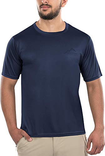 Herren Sport T-Shirt Fitness Shirt Freizeit- und Funktions-T-Shirt Sportswear Muscle-Shirt Kurze-Arme Trägershirt Trainings-Shirt S-4XL Farbe Navy Größe XXL/56 von normani