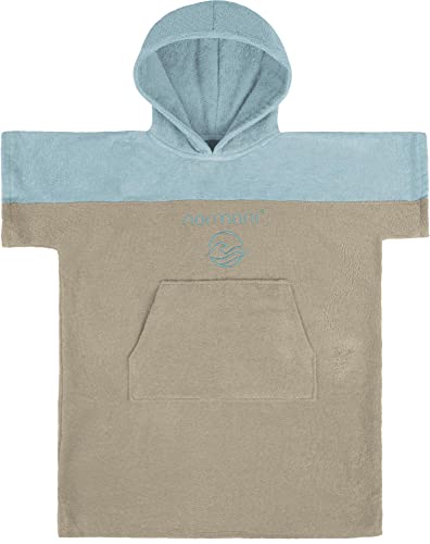 Kinder Badeponcho - Strandponcho aus Bio-Baumwolle - Handtuch - Poncho mit Kapuze für Jungen und Mädchen von 0-13 Jahren - Bademantel aus schadstofffreiem Material Farbe Hellblau Größe 2 - 5 Jahre von normani