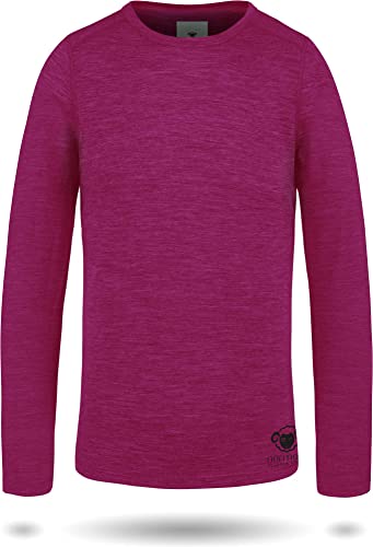 Kinder Merino Langarm Shirt Ski-Unterhemd Thermounterwäsche Funktionsshirt aus 100% Bio-Merinowolle für Junge und Mädchen Farbe Fuchsia Größe 170-176 von normani