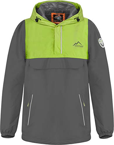 Kinder Sommerjacke mit Netzfutter atmungsaktiver Windbreaker Regenjacke mit Kapuze - wasserdichter Anorak für Junge und Mädchen mit 3M™ Scotchlite™ Reflektor Streifen Farbe Grau Größe 134-140 von normani