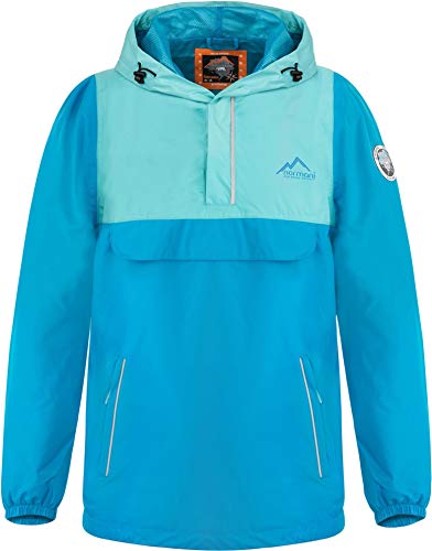 Kinder Sommerjacke mit Netzfutter atmungsaktiver Windbreaker Regenjacke mit Kapuze - wasserdichter Anorak für Junge und Mädchen mit 3M™ Scotchlite™ Reflektor Streifen Farbe Türkis Größe 158-164 von normani