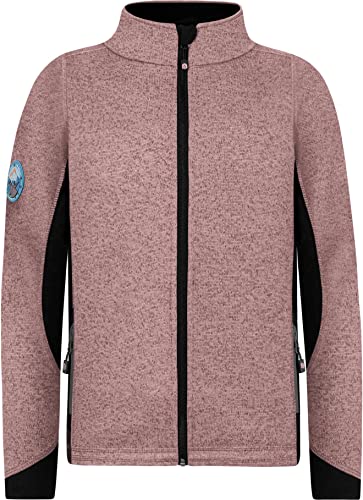 Kinder Strickjacke Fleecejacke Übergangsjacke Unisex Strick-Fleecejacke für Junge und Mädchen - warme Outdoorjacke Langarm Sweatshirt mit Stehkragen - Grammatur 310g/m² Farbe Rosa Größe 110-116 von normani