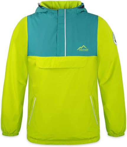 Kinder Winterjacke Windbreaker Regenjacke für Junge und Mädchen - wasserdichter Anorak 7.000 mm Wassersäule mit 3M™ Scotchlite™ Reflektor Streifen Farbe Limette Größe 146-152 von normani