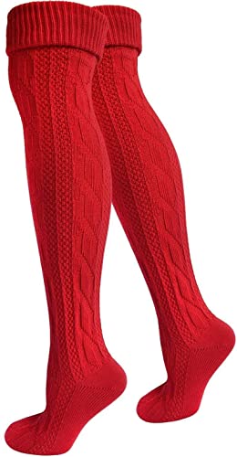 Kniestrümpfe Kniebundhosen Sport und Wanderstrümpfe Farbe Rot Größe 35/38 von normani