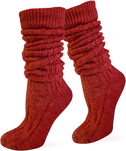 Landhaussocken Trachtensocken Socken rustikal Farbe Rot lang Größe 43/46 von normani