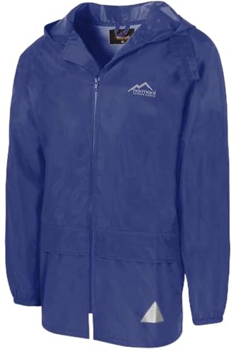Outdoor Regenjacke Laufjacke Fahrradjacke mit Kapuze und "3M Scotchlite" Reflektoren beidseitig für maximale Sicherheit Farbe Marine Größe 9/XXL von normani
