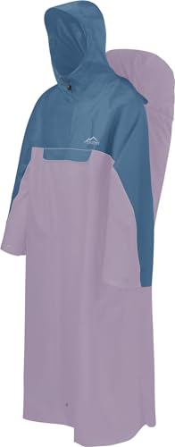 Regenponcho mit Rucksackfunktion - Wassersäule: 12.000 mm - Outdoorponcho - Extra Langer Wanderponcho Regencape Reiseponcho mit Ärmeln für Damen und Herren Farbe Dunkelblau/Violett Größe XXL-3XL von normani