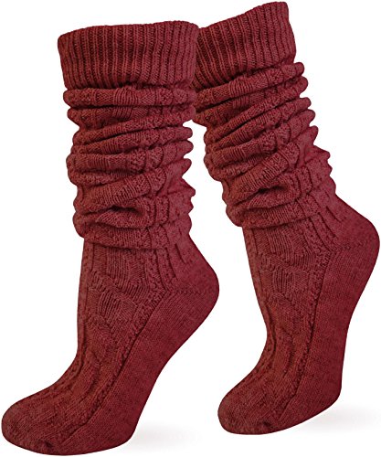 Socken kurz oder Lang für Trachten Lederhose Farben frei wählbar Farbe Burgund extra lang Größe 35/38 von normani