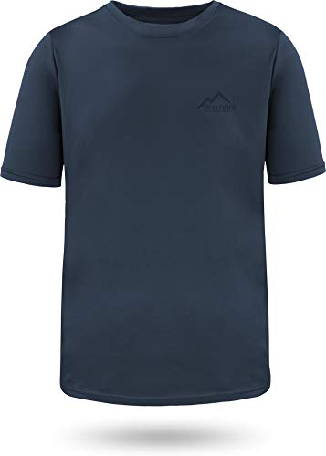 Sportswear Funktions-Sport Kurzärmliges T-Shirt für Herren mt Cooling-Material und Sonnenschutz-30+ Farbe Navy Größe XL von normani