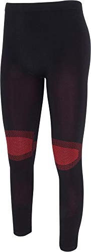 Thermo Funktionsunterhose für Damen - Atmungsaktiv, Performance Outdoor, Sport, Fitness Leggins Farbe Schwarz/Rot Größe S/M von normani