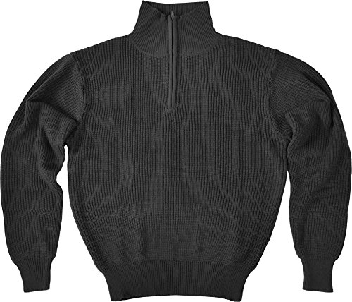 Troyer Pullover mit Reißverschlusskragen und Strickbund an Ärmeln & Saum Farbe Schwarz Größe 48 von normani
