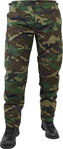 US Herren BDU Feldhose aus robustem Ripstop Material Farbe Woodland Größe XS von normani