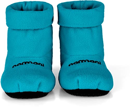 normani® Körnerpantoffeln - Hausschuhe für die Mikrowelle - Hausstiefel mit Leinsamenfüllung - extra hoher Schaft Farbe Blau Größe M=36/40 von normani