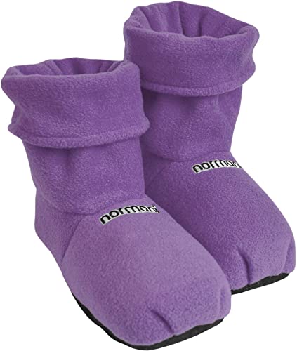 normani® Körnerpantoffeln - Hausschuhe für die Mikrowelle - Hausstiefel mit Leinsamenfüllung - extra hoher Schaft Farbe Lila Größe L=41/45 von normani