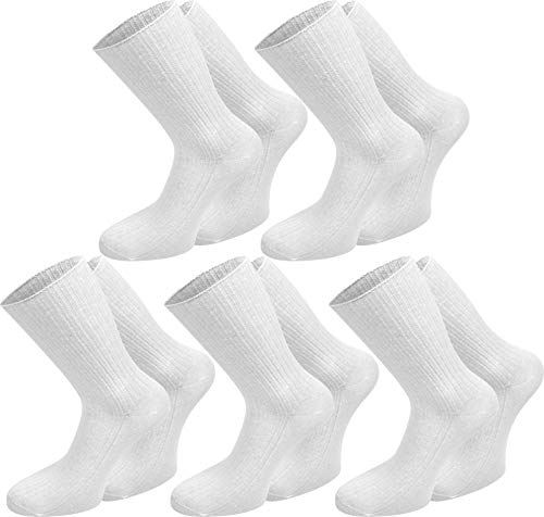 normani 10 Paar Damen Baumwolle Socken (100% Baumwolle) - in 2 Farben verfügbar Farbe Weiß Größe 35/38 von normani