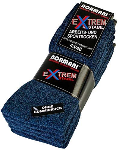 normani 10 Paar EXTREM Stabile Arbeitssocken - Ferse und Spitze EXTRA verstärkt - Sportsocken ohne gummidruck ! Farbe Blau Größe 39-42 von normani