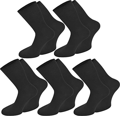normani 10 Paar Herren Business Socken 100% Baumwolle Arztsocken Apothekersocken weiss kochfest - Top Qualität Farbe Schwarz Größe 43/46 von normani
