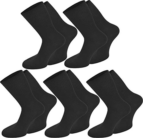 normani 10 Paar Herren Businesssocken – 100 % Baumwolle – Kochfeste Arztsocken & Apothekersocken – Weiß - Schwarz - Bequem, atmungsaktiv & pflegeleicht TOP QUALITÄT Farbe Schwarz Größe 43/46 von normani