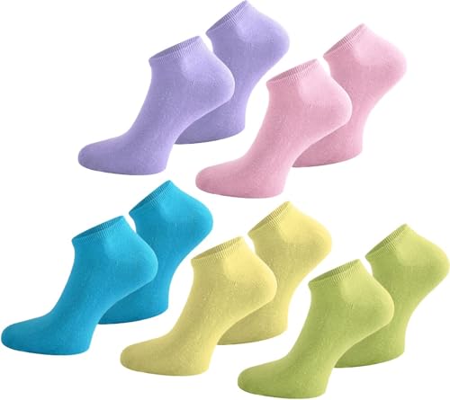 normani 10 Paar Modische Sneaker Socken/Sneakers Baumwolle mit Elasthan - handgekettelt Farbe Türkis/Gelb/Grün/Lila/Rosa Größe 43-47 normani 10 Paar Modische Sneaker Socken/Sneakers Baumwolle mit Elasthan - handgekettelt Farbe Türkis/Gelb/Grün/Lila/Rosa Größe 43-47 von normani
