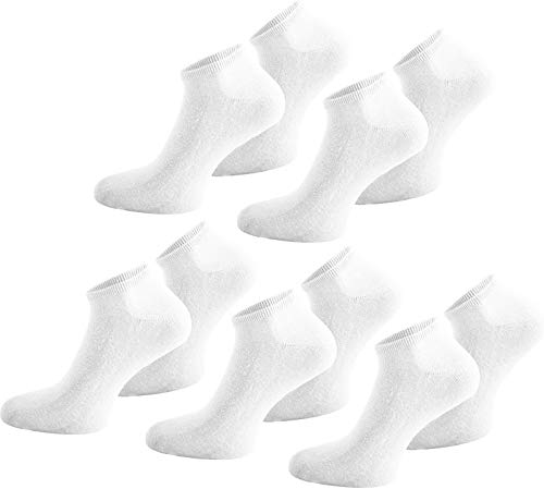 normani 10 Paar Sneaker Socken für Herren und Damen in dezenten und knallig bunten Farbkombinationen Farbe Weiß Größe 37/42 von normani