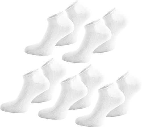 normani 10 Paar Sneakers Socken für Sie und Ihn - Laufsocken Sportsocken in Unisex Farbe Weiß Größe 37/42 von normani