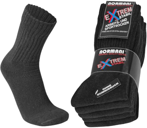 normani 10 Paar Stabile Arbeitssocken Socken - Ferse und Spitze EXTRA verstärkt - ohne Gummidruck Farbe Anthrazit Größe 43/46 von normani