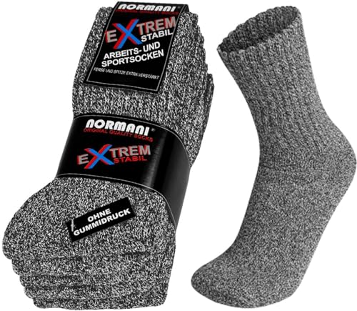 normani 10 Paar TOP Stabile Herren Arbeitssocken mit 92% Baumwolle Fersen und Spitzen verstärkt Farbe Grau-Meliert Größe 43/46 von normani