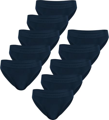 normani 10 x Herren Retro Slips aus Bio-Baumwolle - Atmungsaktive Unterhosen Unterwäsche Boxershorts für Männer mit weichem Bund Farbe Retro/Blau Größe L von normani