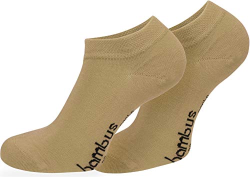 normani 15 Paar Bambus Viskose Sneaker-Socken Atmungsaktiv - Ohne Gummidruck - Unsichtbar im Schuh Farbe Beige Größe 35-38 von normani