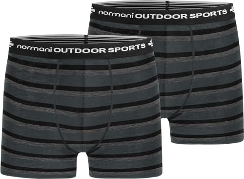 normani 1er Pack 2er Pack 3er Pack Herren Merinounterhose mit MULTIRABATT Merino-Boxershorts Funktionsunterhose - 100% MERINOWOOL Farbe 2er Pack Anthrazit/Schwarz/Grau Größe M von normani