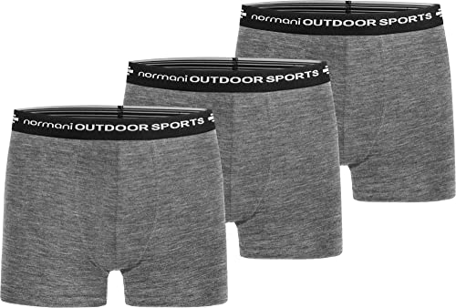 normani 1er Pack 2er Pack 3er Pack Herren Merinounterhose mit MULTIRABATT Merino-Boxershorts Funktionsunterhose - 100% MERINOWOOL Farbe 3er Pack Grau Größe XXL von normani