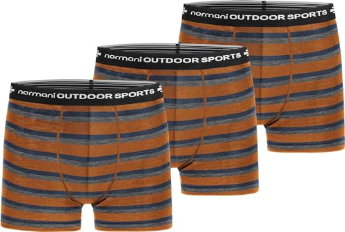 normani 1er Pack 2er Pack 3er Pack Herren Merinounterhose mit MULTIRABATT Merino-Boxershorts Funktionsunterhose - 100% MERINOWOOL Farbe 3er Pack Orange/Blau/Grau Größe M von normani