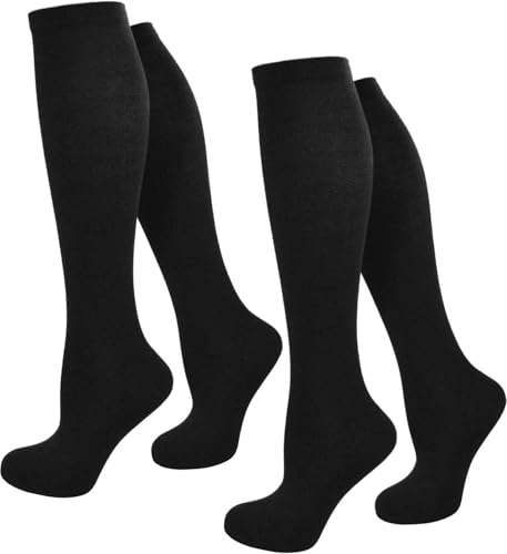 normani 2-6 Paar Reisekniestrümpfe mit Stützfunktion und leichtem Kompressionseffekt in Schwarz für Sie und Ihn Farbe 2 Paar Größe 39-42 von normani