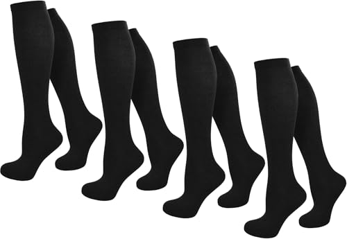 normani 2-6 Paar Reisekniestrümpfe mit Stützfunktion und leichtem Kompressionseffekt in Schwarz für Sie und Ihn Farbe 4 Paar Größe 47-50 von normani