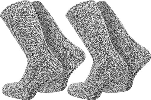 normani 2 Paar Antirutsch-Norweger-Socken mit ABS-Sohle Farbe Grau Größe 47-50 von normani