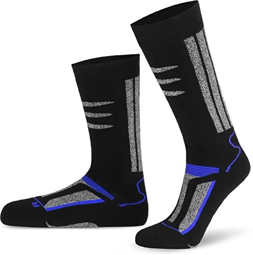 normani 3 Paar Ski Kniestrümpfe - Reit- und Wintersocken mit wärmender Polstersohle Farbe W Dunkelblau/Schwarz Größe 39-42 von normani