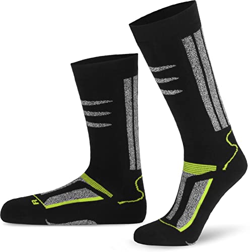 normani 3 Paar Ski Kniestrümpfe - Reit- und Wintersocken mit wärmender Polstersohle Farbe W Grün/Schwarz Größe 39-42 von normani